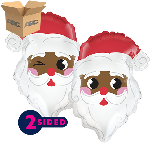 [PF-0044-11-50-2-CASE] 11" Air-fill Dark Skin Santa Head Shape (Case of 50) - Prima