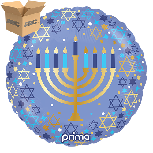 [PF-0055-18-50-1-CASE] 18" Round Hanukkah Menorah (Case of 50) - Prima