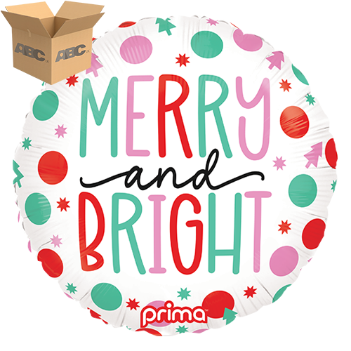 [PF-0013-18-50-1-CASE] 18" Round Merry & Bright Dots (Case of 50) - Prima