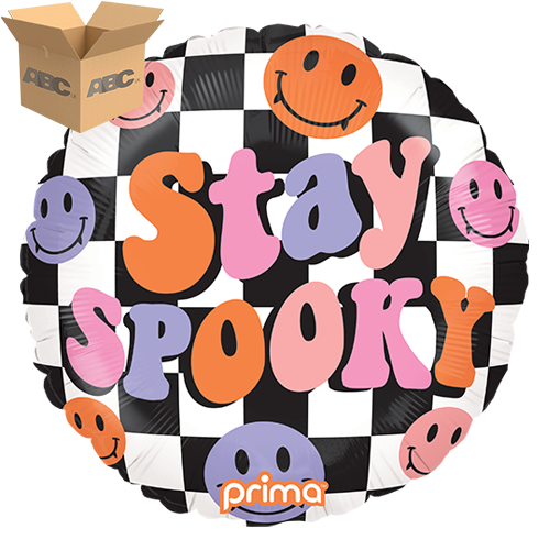 [PF-0007-18-50-1-CASE] 18" Round Stay Spooky Checker (Case of 50) - Prima