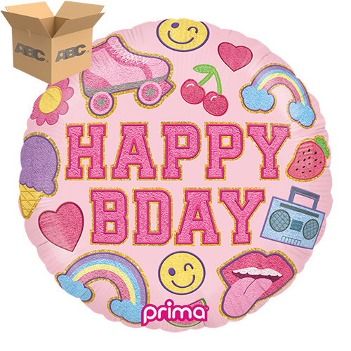 [PF-BGPT-18-50-1-CASE] 18” Round Birthday Girl Patches (Case of 50) - Prima