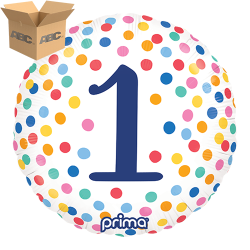 [PF-BDC1-18-50-1-CASE] 18” Round Happy Birthday Colorful Confetti 1 (Case of 50) - Prima