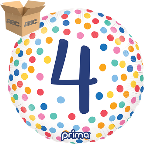 [PF-BDC4-18-50-1-CASE] 18” Round Happy Birthday Colorful Confetti 4 (Case of 50) - Prima