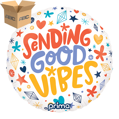 [PF-GDVB-18-50-1-CASE] 18” Round Sending Good Vibes (Case of 50) - Prima