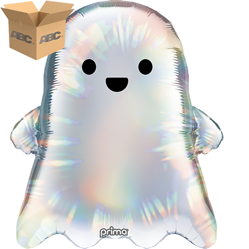 [PF-0035-22-50-1-CASE] 22" Cute Holographic Ghost Special Shape (Case of 50) - Prima