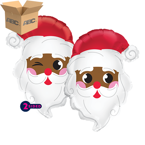 [PF-0046-22-50-1-CASE] 22" Dark Skin Santa Head Special Shape (Case of 50) - Prima