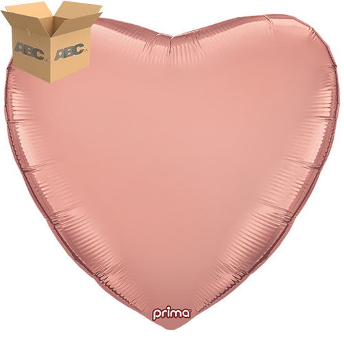 [PF-RGHT-32-50-1-CASE] 32” Rose Gold Heart (Case of 50) - Prima