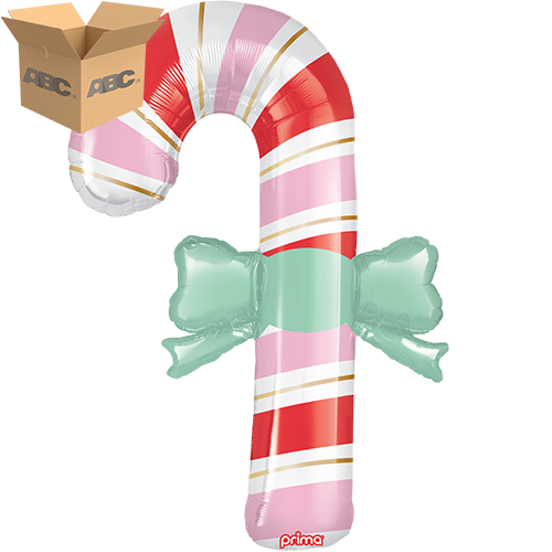 [PF-0041-39-50-1-CASE] 39" Candy Cane with Bow Special Shape (Case of 50) - Prima