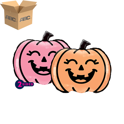 [PF-0037-9-50-2-CASE] 12" Air-filled Smiling Jack-o'-lantern Shape (Case of 50) - Prima