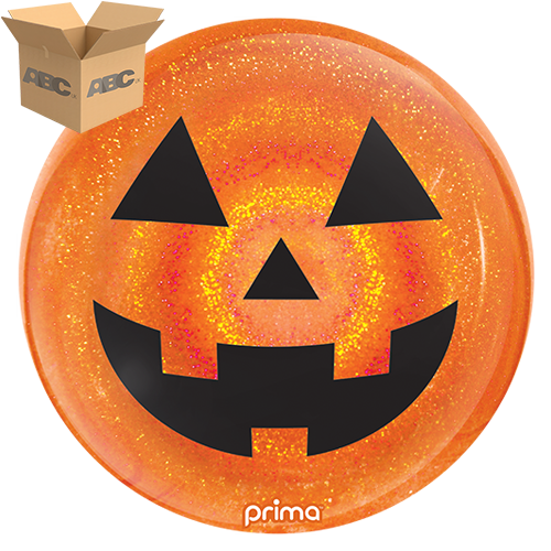 [PS-JOGL-20-50-1-CASE] 20" Jack-o'-lantern Orange Glitter Sphere (Case of 50) - Prima