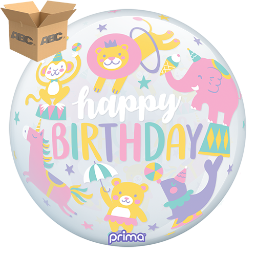 [PS-PCIR-20-50-1-CASE] 20” Birthday Pastel Circus Sphere (Case of 50) - Prima