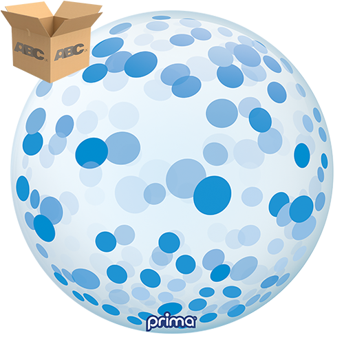 [PS-BLCF-22-50-1-CASE] 20” Blue Confetti Sphere (Case of 50) - Prima