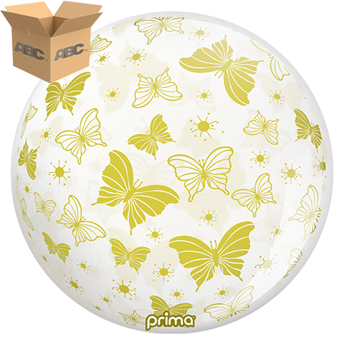 [PS-GBUT-22-50-1-CASE] 20” Gold Butterflies Sphere (Case of 50) - Prima