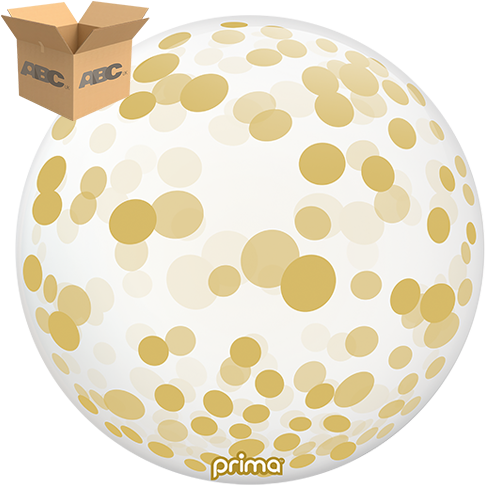 [PS-GDCF-22-50-1-CASE] 20” Gold Confetti Sphere (Case of 50) - Prima