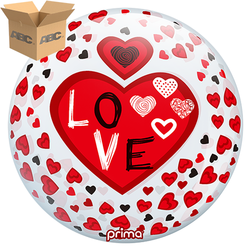 [PS-LVHT-22-50-1-CASE] 20” Love Hearts Sphere (Case of 50) - Prima