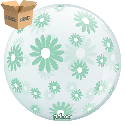 [PS-MTDZ-22-50-1-CASE] 20” Mint Green Daisies Sphere (Case of 50) - Prima