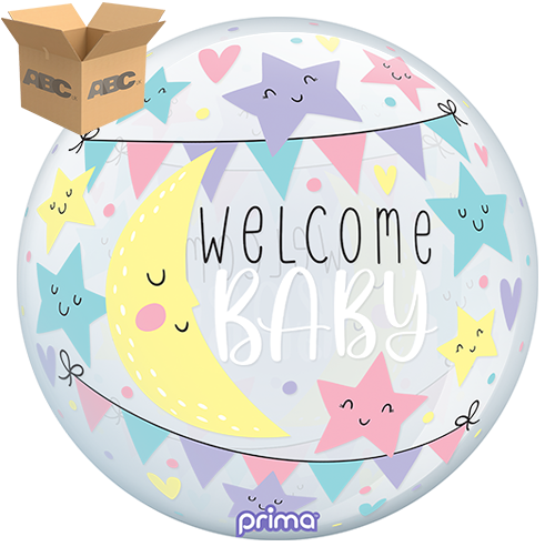[PS-MSBY-22-50-1-CASE] 20” Moon & Stars Baby Sphere (Case of 50) - Prima