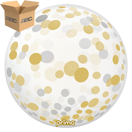 [PS-SGCF-22-50-1-CASE] 20” Silver Gold Confetti Sphere (Case of 50) - Prima