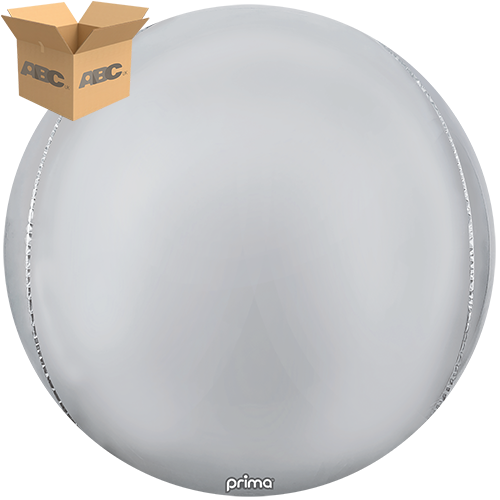 [PS-4D-SILVER-40-50-1-CASE] 40” Giant Silver Sphere (Case of 50) - Prima