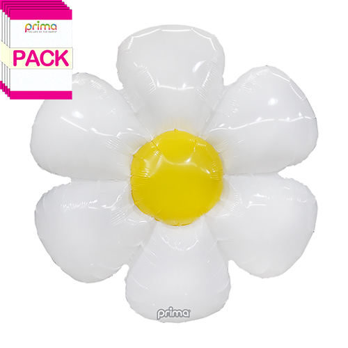 [PS-WDZY-24-50-1-BAND] 24" Air-filled White Daisy (Pack of 5) - Prima