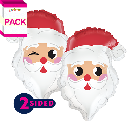 [PF-0045-11-50-2-BAND] 11" Air-fill Light Skin Santa Head Shape (Pack of 5) - Prima