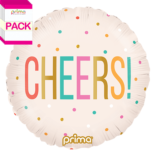 [PF-0024-18-50-1-BAND] 18" Round Cheers Colorful Dots (Pack of 5) - Prima