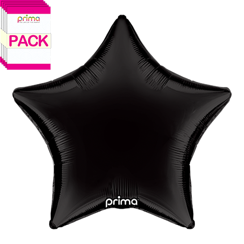 [PF-BKST-18-50-1-BAND] 18” Black Star (Pack of 5) - Prima