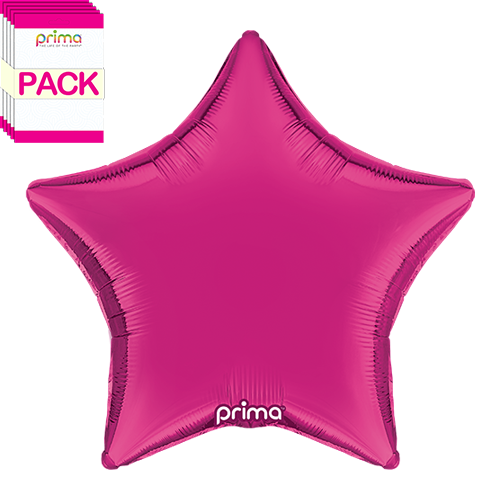 [PF-HPST-18-50-1-BAND] 18” Hot Pink Star (Pack of 5) - Prima
