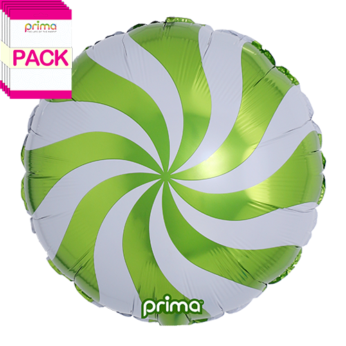 [PF-LSWL-18-50-1-BAND] 18” Lime Candy Swirl (Pack of 5) - Prima