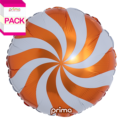 [PF-OSWL-18-50-1-BAND] 18” Orange Candy Swirl (Pack of 5) - Prima
