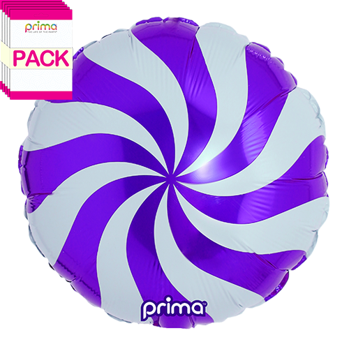 [PF-PSWL-18-50-1-BAND] 18” Purple Candy Swirl (Pack of 5) - Prima