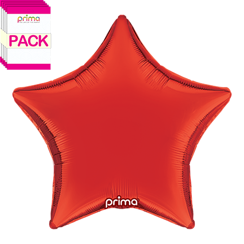 [PF-RDST-18-50-1-BAND] 18” Red Star (Pack of 5) - Prima