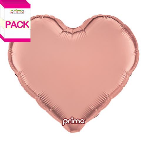 [PF-RGHT-18-50-1-BAND] 18” Rose Gold Heart (Pack of 5) - Prima