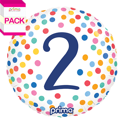 [PF-BDC2-18-50-1-BAND] 18” Round Happy Birthday Colorful Confetti 2 (Pack of 5) - Prima