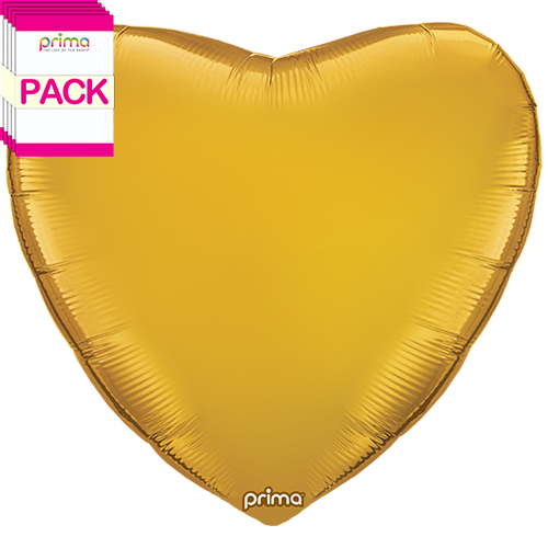 [PF-GDHT-32-50-1-BAND] 32” Gold Heart (Pack of 5) - Prima