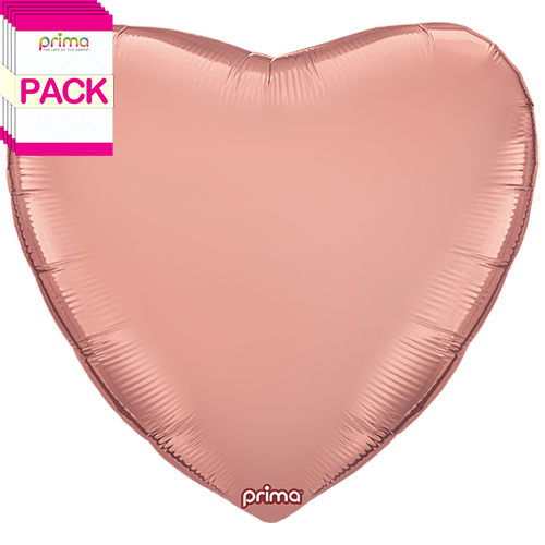 [PF-RGHT-32-50-1-BAND] 32” Rose Gold Heart (Pack of 5) - Prima