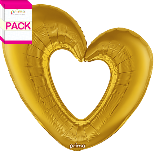 [PF-GDOH-40-50-1-BAND] 40” Gold Open Heart (Pack of 5) - Prima