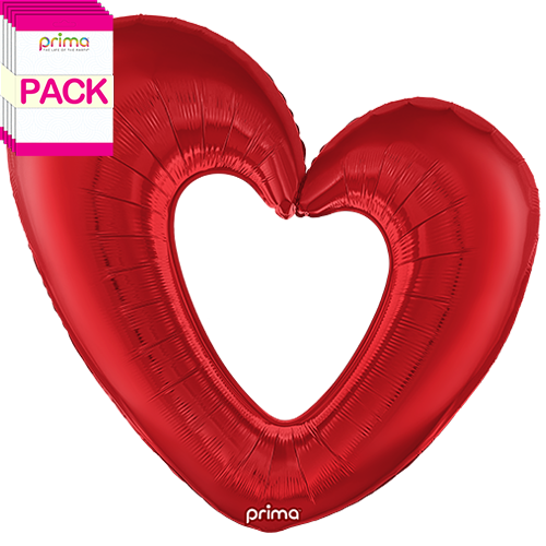 [PF-RDOH-40-50-1-BAND] 40” Red Open Heart (Pack of 5) - Prima