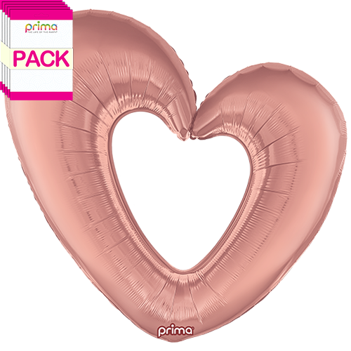 [PF-RGOH-40-50-1-BAND] 40” Rose Gold Open Heart (Pack of 5) - Prima