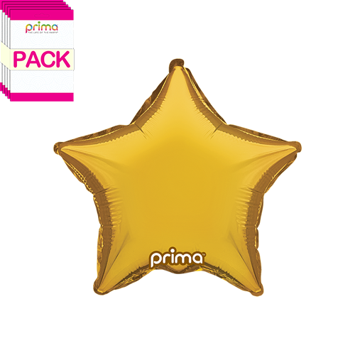 [PF-GDST-9-50-6-BAND] 9” Gold Star (Pack of 5) - Prima