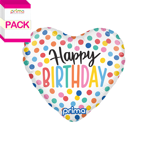 [PF-BDCF-9-50-6-BAND] 9” Heart Birthday Confetti (Pack of 5) - Prima