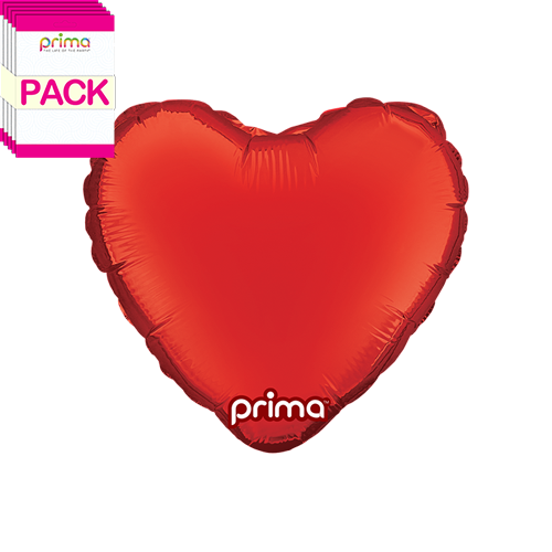 [PF-RDHT-9-50-6-BAND] 9” Red Heart (Pack of 5) - Prima