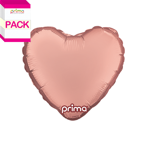 [PF-RGHT-9-50-6-BAND] 9” Rose Gold Heart (Pack of 5) - Prima