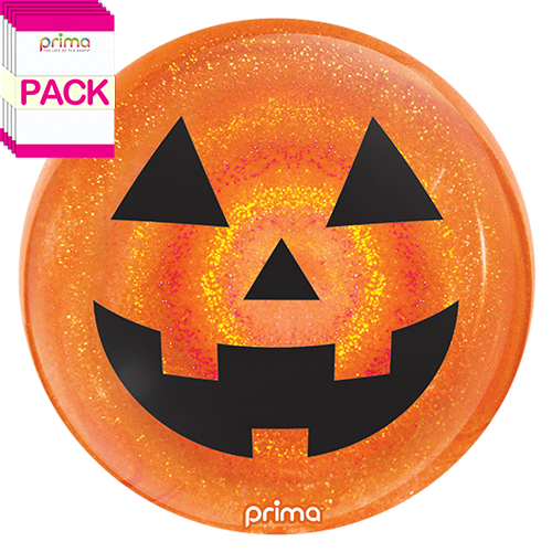 [PS-JOGL-20-50-1-BAND] 20" Jack-o'-lantern Orange Glitter Sphere (Pack of 10) - Prima