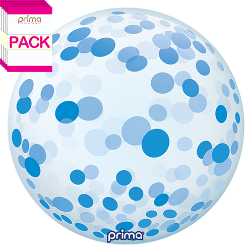 [PS-BLCF-22-50-1-BAND] 20” Blue Confetti Sphere (Pack of 10) - Prima