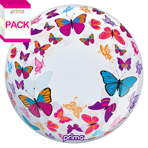 [PS-CBUT-22-50-1-BAND] 20” Colorful Butterflies Sphere (Pack of 10) - Prima