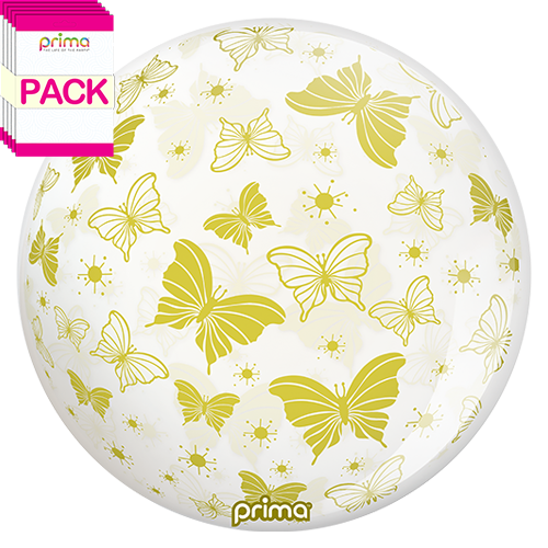 [PS-GBUT-22-50-1-BAND] 20” Gold Butterflies Sphere (Pack of 10) - Prima