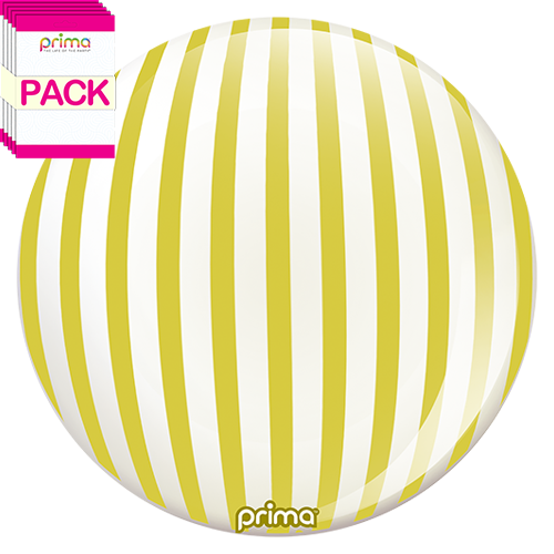 [PS-GDST-22-50-1-BAND] 20” Gold Stripe Sphere (Pack of 10) - Prima