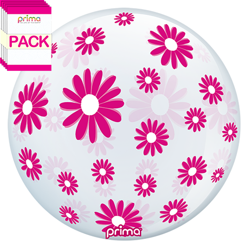 [PS-HPDZ-22-50-1-BAND] 20” Hot Pink Daisies Sphere (Pack of 10) - Prima