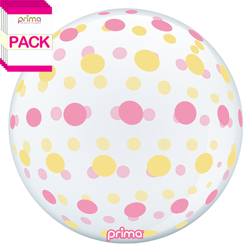 [PS-PGDT-22-50-1-BAND] 20” Pink Gold Dots Sphere (Pack of 10) - Prima